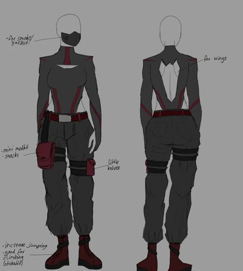 Winged Hero Oc, Rwby Outfit Ideas, Mha Villain Outfit Ideas, Villain Costume Design Male, Comic Book Outfit Ideas, Mha Oc Costume Ideas, Vigilante Clothes, Hero Outfits Design Female Mha, Mha Oc Ideas Male