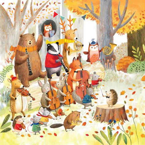 Ag Jatkowska — The Bright Agency Cute Forest Animals Illustration, Ag Jatkowska, Closet Fort, Celebration Illustration, Children's Book Characters, Autumn Love, Storybook Art, Instagram Autumn, Autumn Illustration