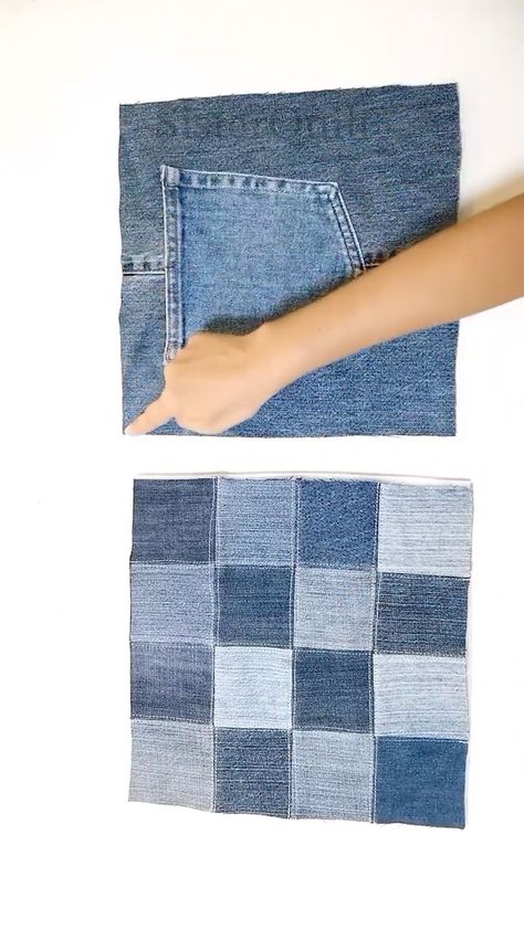 SisterQuilt | DIY Old Jeans Recycle Tote Bag | Instagram Old Jeans Recycle, Jeans Recycle, Diy Old Jeans, Diy Bags Jeans, Tas Denim, Denim Bag Diy, Denim Bag Patterns, Handbag Sewing Patterns, Jeans Patchwork