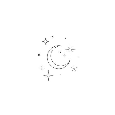 Sailor Moon Small Tattoo, Small Galaxy Tattoo, Sailor Moon Tattoo Design, Sailor Moon Tattoo Minimalist, Waxing Crescent Moon Tattoo, Moon Tattoo Minimalist, Simple Moon Tattoo, Moon Star Tattoo, Mickey Tattoo