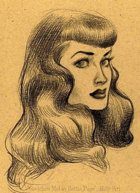 Old Hollywood Hair for Dark Hair: Rich & Dramatic Styles (Hair color focus) Hair For Dark Hair, Bettie Page Hair, Hair Aesthetics, Old Hollywood Hair, Hollywood Hair, Dramatic Style, Bettie Page, Art Style Inspiration, Pin Up Art