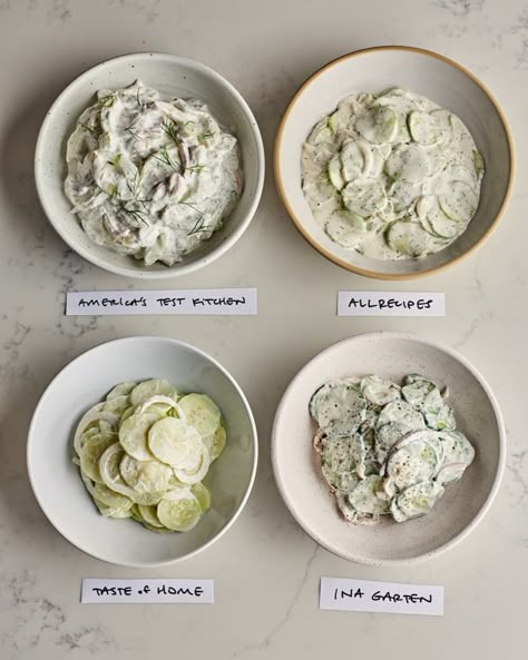 Creamy Cucumber Recipes, Creamed Cucumber Salad, Cucumber Salad Recipes, Healthy Cucumber Salad, Cucumber Salads, Cucumber Dill Salad, Creamed Cucumbers, Different Salads, Creamy Salad Dressing