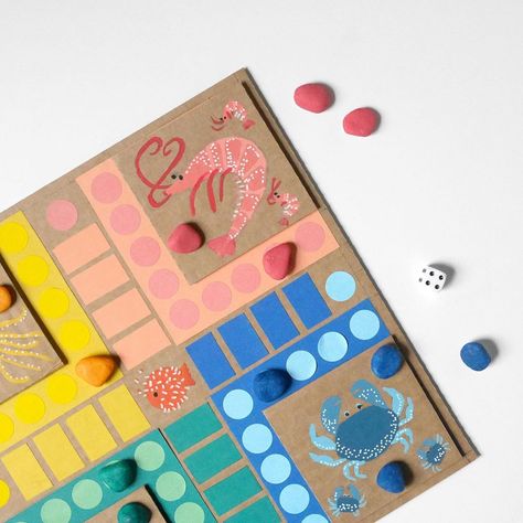 Marie-Laure Pham on Instagram: “Do you remember playing that game during your childhood? I do! I create that game to play with my kids during our uncertain Summer. The…” Recycled Games, Ludo Board Game, Ludo Board, Ludo Game, Board Game Design, Family Fun Games, Creative Arts And Crafts, Wood Product, Graduation Project