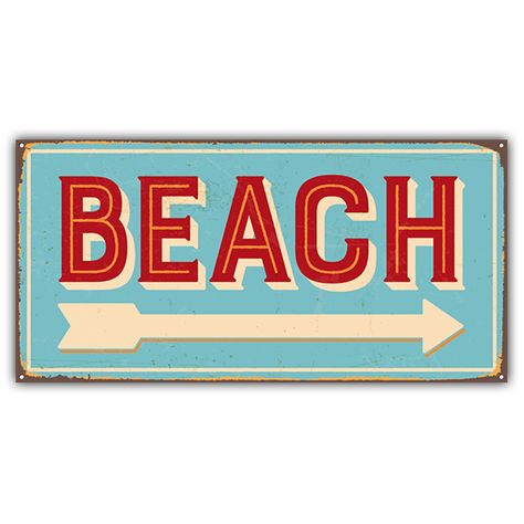 Beach sign retro sticker | MuralDecal.com Happy Monday Quotes, Surf Stickers, Filmy Vintage, Neutral Home Decor, Beach Sign, Vintage Stickers, Design Stickers, Summer Scrapbook, Iphone Case Stickers