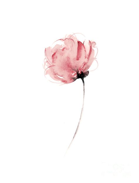 Flower Watercolor Art, Flower Watercolor, Print Painting, Pink Flower, Watercolor Painting, Watercolor Art, Art Print, Pink, White