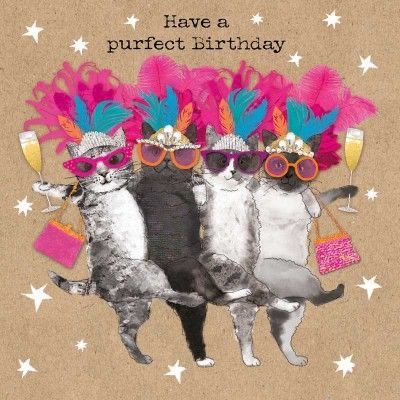 Silly Happy Birthday, Happy Birthday Wishes For Her, Happy Birthday Funny Humorous, Happy Birthday Illustration, Happy Birthday Cat, Birthday Cat, Girls Birthday Party Decorations, Birthday Card Sayings, Happy Birthday Art