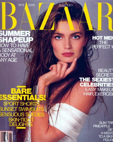 PAULINA PORIZKOVA HARPER'S BAZAAR  MAY,1987 COVER PHOTOGRAPHED BY FRANCESCO SCAVULLO Dorian Leigh, Alexey Brodovitch, Francesco Scavullo, Model Wallpaper, Paulina Porizkova, Lily Donaldson, Stephanie Seymour, Original Supermodels, 80's Fashion