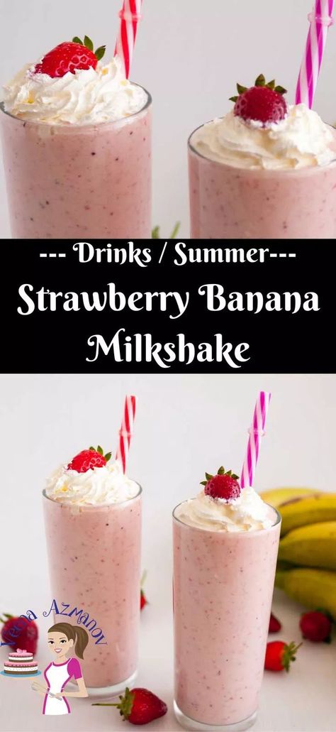 This strawberry banana milkshake is an absolute treat any time of the day. Made with fresh or frozen fruits, luxurious scoop of vanilla ice cream and a whole lot of sunshine. Vanilla Ice Cream Smoothie, Fruit Milkshake Recipe, Banana Milkshake Recipe, Chocolate Strawberry Smoothie, Fruit Milkshake, Strawberry Banana Milkshake, Milkshake Recipe Easy, Apricot Smoothie, Ice Cream Smoothie