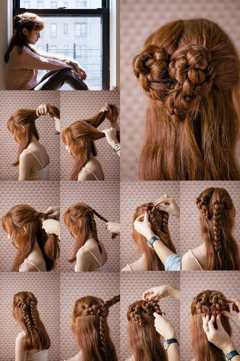 Romantic Heart Braided Updo Hairstyle Tutorial Heart Braid, Short Hair Hacks, Diy Haircut, Romantic Hairstyles, Braided Hairstyle, Pelo Afro, Beautiful Braids, Braided Hairstyles Tutorials, Haircuts For Long Hair