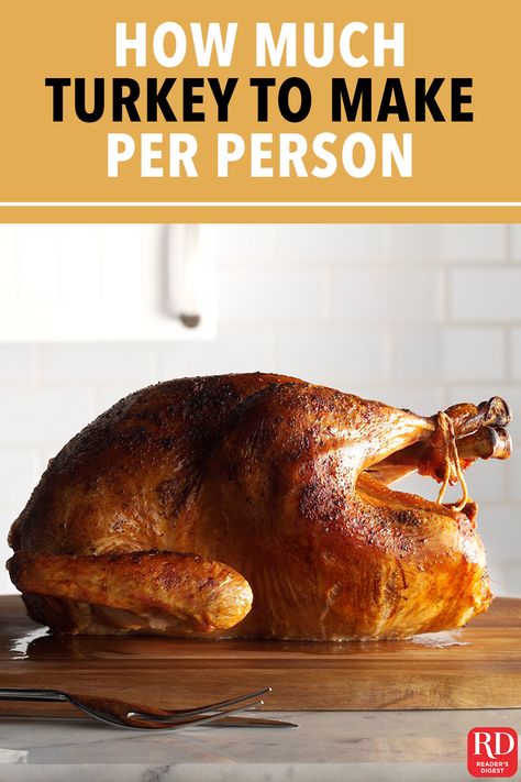 How Much Turkey to Make Per Person? — This handy rule will make your Thanksgiving easier and oh-so-tasty! #Thanksgiving #Turkey #Portions #ThanksgivingPortions #ThanksgivingTips How Much Turkey, Basting A Turkey, Turkey Prep, Thawing Turkey, Turkey Baster, Perfect Turkey, Best Turkey, Baked Turkey, Cooking Turkey