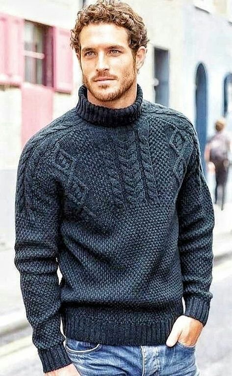 Mens Knit Sweater Pattern, Mens Cable Knit Sweater, Gents Sweater, Mens Knit Sweater, Baby Boy Knitting Patterns, Linen Pattern, Aran Sweater, Knit Men, Cool Outfits For Men