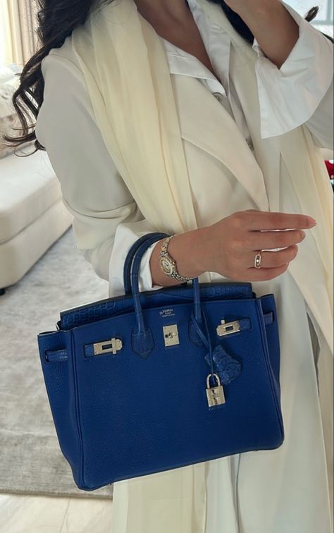 Blue Birkin, Girl Boss Outfit, Manifesting Board, Abaya Outfit, Nicole Smith, Boss Outfit, Anna Nicole, Luxury Bags Collection, Girly Bags