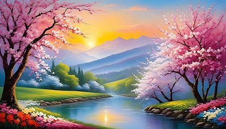 spring sunrise beautiful scenery,spring natural beautiful scenery,ai generated,spring,beautiful,scenery,spring scenery,beautiful scenery,natural scenery,view,natural,landscape,mountain,forest,green,trees,fresh,flowers,spring landscape,spring plants,beauty,flower,pink,spring play,sunrise,sun,nature,grass,water,sky,plant,light,natural landscape,tree Spring Nature Wallpaper, Scenery Spring, Spring Sunrise, Scenery Beautiful, Spring Scenery, Sunrise Wallpaper, Background Spring, Nature Background Images, Plant Light