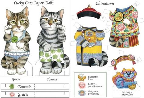 PAPERMAU: New Year Cat Paper Dolls, Cat Paper Doll, Dress Up Paper Dolls, Japanese Cats, Book Portfolio, Cat Paper, Cat Dressed Up, Kitten Photos, Book Paper