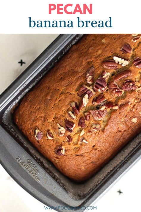 pecan banana bread Banana Bread With Pecans, Banana Pecan Bread Recipe, Pecan Banana Bread, Banana Pecan Bread, Pecan Bread, Delicious Banana Bread, Diner Ideas, Walnut Recipes, Overripe Bananas