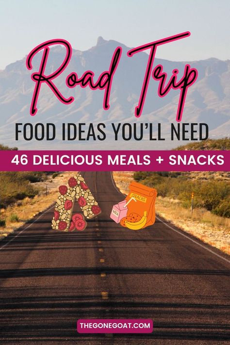 I’ve got you covered there; here are 46 of the best road trip food ideas that you can try on your next adventure! road trip food ideas | on the go food ideas snacks Food For The Road Travel, Traveling Food Ideas Road Trips, Long Road Trip Food Ideas, Easy Travel Meals Road Trips Food Ideas, Snacks For Traveling In The Car, Food For Traveling Road Trips, Food That Travels Well, Road Trip Meals For Adults, Healthy Road Trip Meals