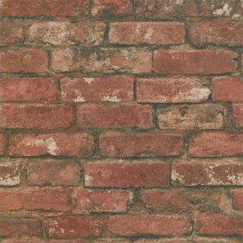 Fine Decor Rustic Brick Wallpaper Red Brick Design Wallpaper, Brick Wallpaper Bedroom, Red Brick Wallpaper, Brick Effect Wallpaper, Rustic Brick, Red Brick Wall, Brick Interior, Vintage Industrial Design, Wallpaper Uk