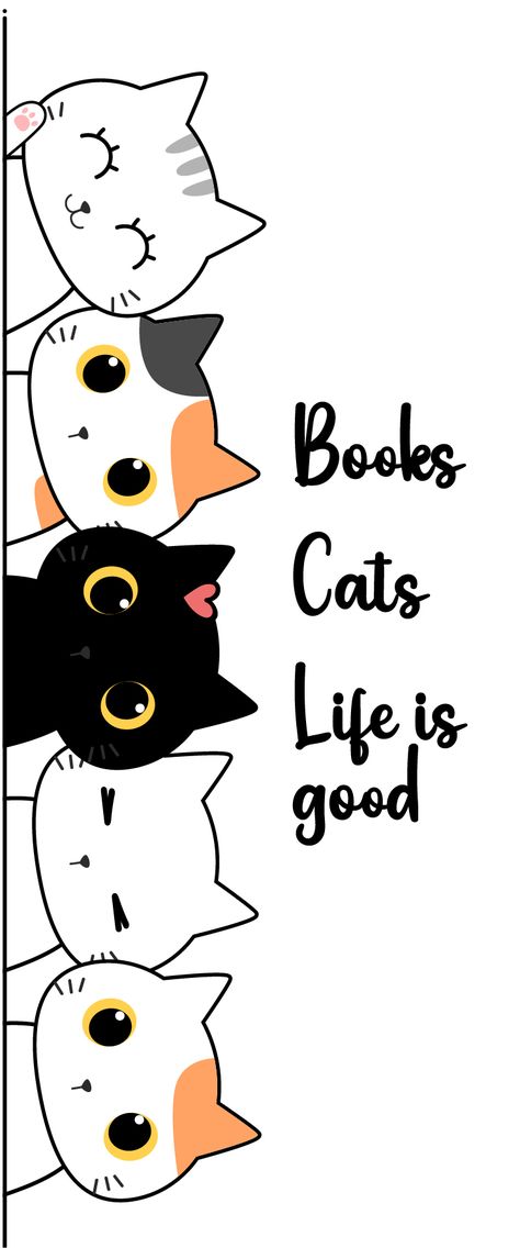 Bookmark Cat Design, Book Marks Coloring, Cute Christmas Cat Drawing, Bookmarks Template Printable, Cat Book Marks, Bookmark Ideas Printables, Cat Bookmarks Diy, Cat Bookmarks Printable, Cute Bookmarks Printable