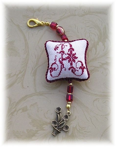 Cross Stitch Keychain, Stitch Keychain, Scissor Fobs, Biscornu Cross Stitch, Needle Books, Cross Stitch Freebies, Scissor Fob, Just Cross Stitch, Cross Stitch Christmas Ornaments