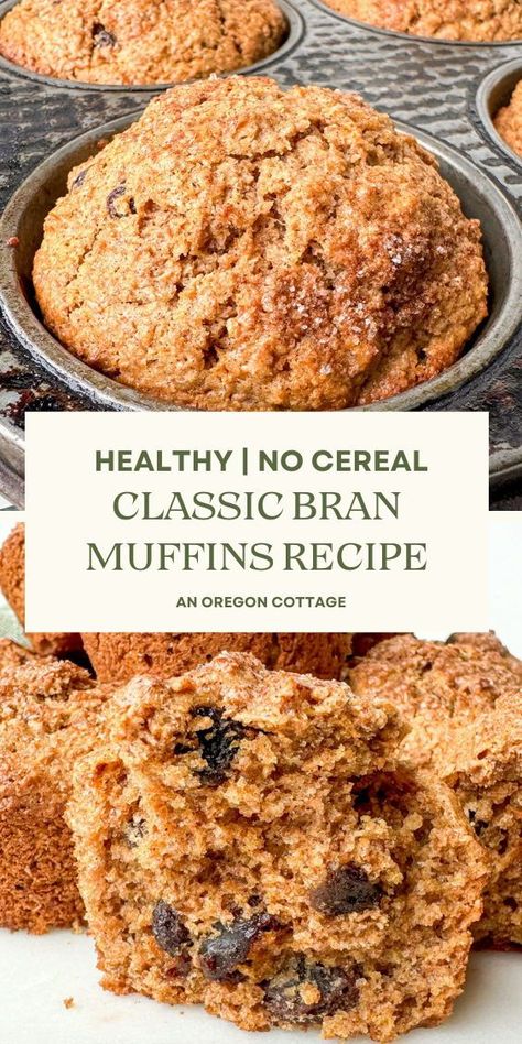 Craving a healthy breakfast or treat that's bursting with flavor and nutrition? Try our delicious bran muffins recipe that skips the cereal and extra sugar but keeps the taste! Made with simple, whole ingredients, these fiber packed bran muffins are perfect for keeping you satisfied. Plus, the whole family will love them! Almond Flour Bran Muffins, Fluffy Bran Muffins, Whole Wheat Bran Muffins, All Bran Cereal Muffins Recipe, Banana Bran Muffins With All Bran Cereal, Bran Muffins With Wheat Bran, Moist Bran Muffins Recipes, Bran Muffins With All Bran Cereal, Wheat Bran Recipes