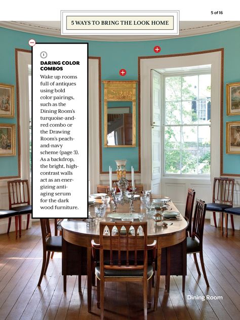 My new Aqua Dining Room. Sherwin Williams Verditer Blue. Southern Living 2013 Turquoise Wallpaper, Charleston Homes, House Museum, Décor Diy, Southern Living, Home Tour, Architectural Digest, Wall Color, Historic Homes