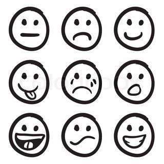 An icon set of doodled cartoon smiley faces in a variety of expressions Cartoon Icons Mood, Cartoon Smiley Face, Feelings Faces, Face Doodles, Stick Figure Drawing, Doodle Cartoon, Smiley Faces, Cartoon Faces, Cartoon Icons