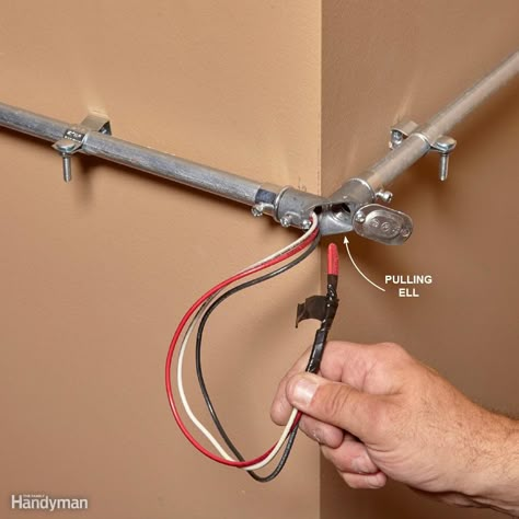 Use a Pulling Ell at Outside Corners Exposed Conduit, Electrical Tips, Electrical Ideas, Home Wiring, Conduit Bending, The Conduit, Home Electrical Wiring, Electrical Conduit, Smart Box