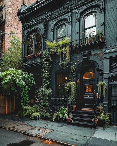 HOME DECOR | Via: @myinspiringdecor Swipe left to this amazing design! Dream home in Andalusia, Spain ✨💚 Would you live here? Follow us for more... | Instagram New Orleans Gothic Aesthetic, New Orleans Witch, Penthouse In New York, Brownstone Homes, New Orleans Architecture, Witches House, Black Houses, House Planning, Building Aesthetic