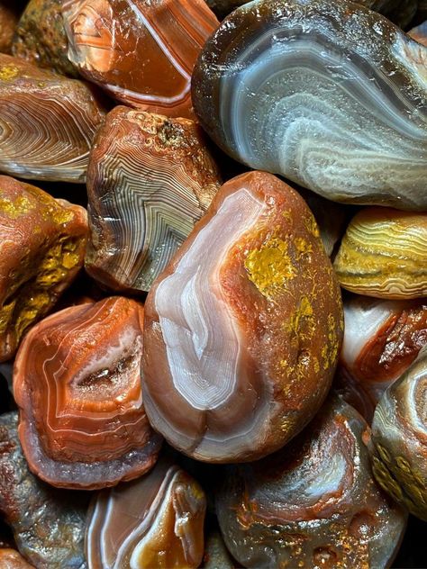 Rock Tumbling, Agate Rocks, Lake Superior Agates, Crystal Aesthetic, Pretty Rocks, Cool Rocks, Minerals And Gemstones, Rocks And Gems, Rock Hounding