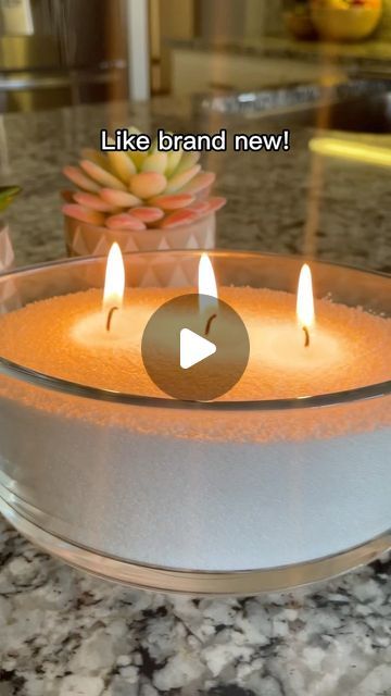 Foton® Pearled Candle on Instagram: "Do you throw out your old candle jars? You can reuse and refill with Foton candles! Easy and like new! Follow more pearled candle inspo!

#fotoncandle #pearledcandle #candlecleaning #homehacks #diycandles #interiordesign" Foton Candles, Reuse Candle Wax, Old Candle Jars, Pearl Candle, Candle Diy, Old Candles, Clean Candle, Candle Craft, Tin Candles