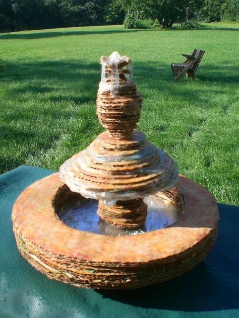 Miniature Fountain, Musical Decor, Escuela Diy, Book Cover Page Design, Decorative Fountains, Book Cover Page, Expensive Art, Hollow Tree, Diy Fountain