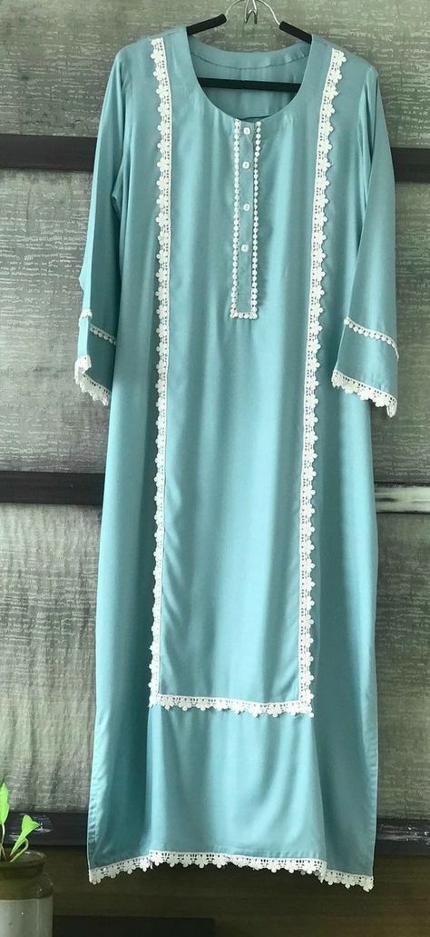 Dark Green Kurti Combination, Plane Suit Designs With Lace, Plane Suit Designs, Collar Kurti Design, Collar Kurti, Silk Kurti Designs, Combination Dresses, Indian Kurti Designs, Kurti Dress