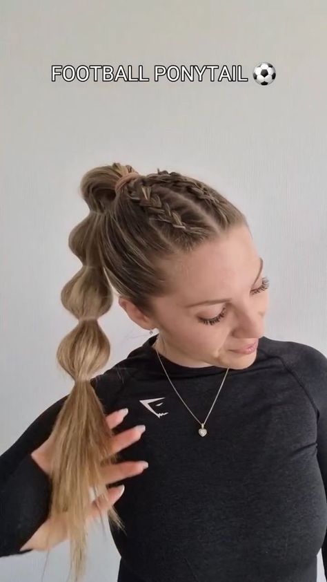 Sports hairstyle 💖 | hairstyle, sport | Sports hairstyle 💖 | By MetDaan Hairstyles Track Hair, Football Hairstyles, Cute Volleyball Hairstyles, Cute Sporty Hairstyles, Football Hair, Running Hairstyles, Soccer Hairstyles, Volleyball Hair, Soccer Hair