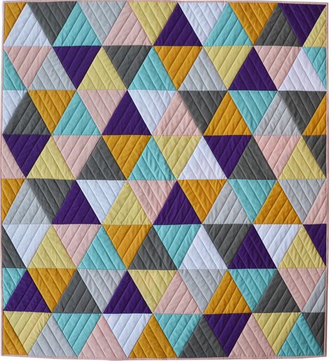 RGA Design LLC: 60 Degree Triangle Baby Quilt Beginner Quilt Patterns Free, Triangle Quilt Tutorials, Triangle Quilt Pattern, Rustic Quilts, Patchwork Tutorial, Longarm Quilting Designs, Start Quilting, Geometric Quilt, Expecting A Baby