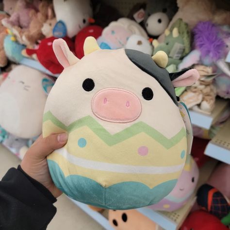 Alexis on Instagram: “Walgreens finds from yesterday! I hadn't seen any of these yet in person! #squishmallow #squishmallowsofinstagram #squishmallows…” Easter Cow, Cow Squishmallow, Black Cow, Coloring Easter Eggs, The Cow, Wild Dogs, Easter Gift, Doll Accessories, Shop Wallpaper