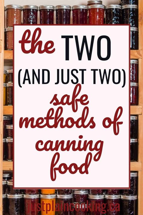 There are TWO – and just two – safe methods of canning food. That is, pressure canning and boiling water bath canning. Both have their uses. Different Canning Methods, Fufilling Food, Canning Carrots, Canning Corn, Canning Pressure Cooker, Canning Granny, Canning Apples, Easy Canning, Canning Peaches