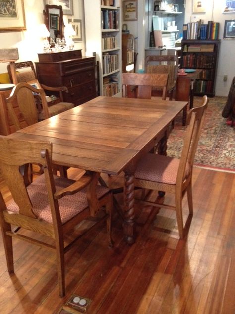 Available!  English Oak Pub Table with Barley Twist Legs Round English Pub Table, Rustic Pub Tables And Chairs, Barley Twist Dining Table, Barley Twist Lamp, Stickley Walnut Grove Dining Table, Pub Table And Chairs, Barley Twist, Dining Table Legs, Mid Century Modern Decor