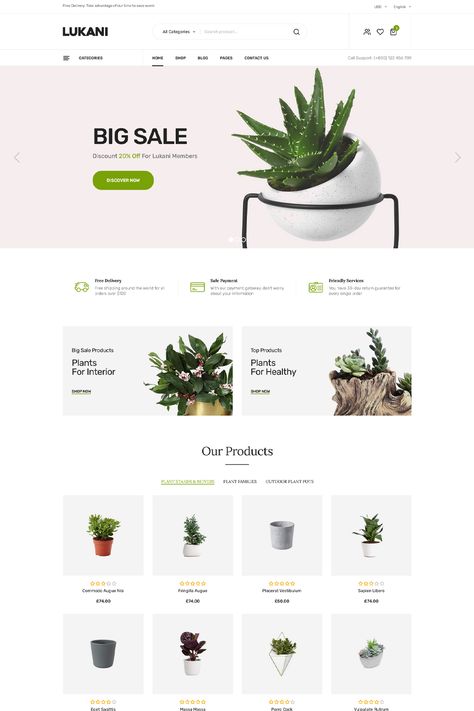 Lukani is an ecommerce WordPress Theme for any online shop such as plant, garden, farm, flower, garden plants Plant Website Design, Flower Shop Website, Plant Website, Plant Business, Modern Minimalist Aesthetic, Design Sites, Website Design Trends, Plant Store, Mobile Application Design