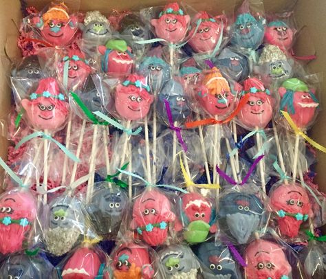 Trolls cake pops Trolls Cake Pops, Trolls Dessert Ideas, Trolls Cake Pops Ideas, Trolls Birthday Dessert Table, Trolls Candy Table Ideas, 2nd Birthday Trolls Theme, Cute Birthday Messages, Happy Birthday Boyfriend, Simple First Birthday