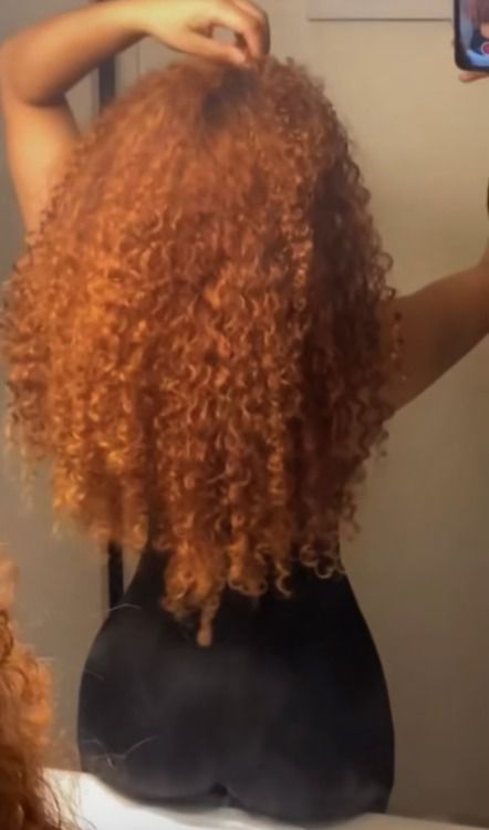 Dyed Curly Hair Ginger, Orange Curly Hair Black Women, Amber Hair Color Curly, Ginger 4b Hair, Curly Hair Orange, Orange Dyed Curly Hair, Orange Curly Hair, Red Orange Curly Hair Black Women, Ginger Curly Hair