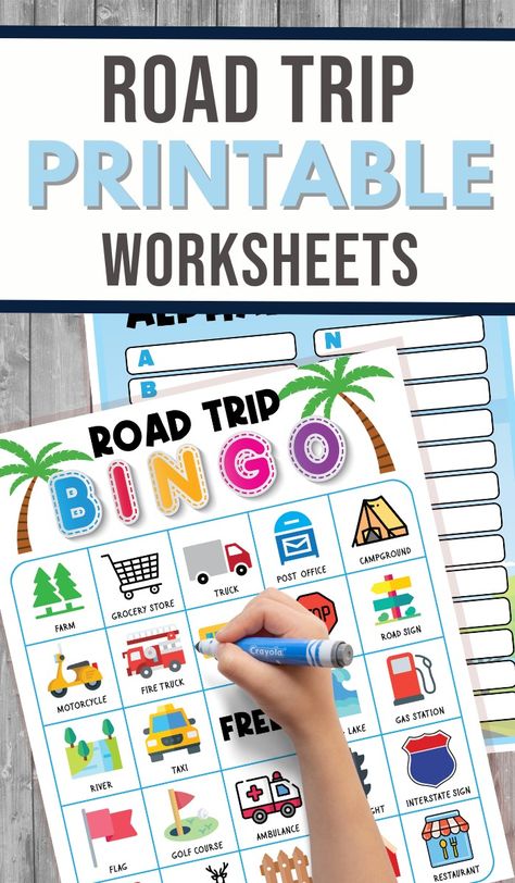 Check out these Road Trip Activity Set Worksheets! They're the best way to keep the kids busy while traveling. Kid Road Trip Activities, Road Trip Activity Book, Road Trip Activities For Kids, Road Trip Scavenger Hunt, Road Trip Printables, Printable Road, Road Trip Kit, Trip Games, Trip Activities