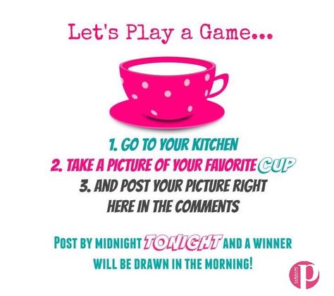 Favorite Coffee Cup Game Online Games Facebook, Facebook Party Games, Scentsy Games, Online Party Games, Facebook Group Games, Let's Play A Game, Group Games For Kids, Interactive Facebook Posts, Fb Games