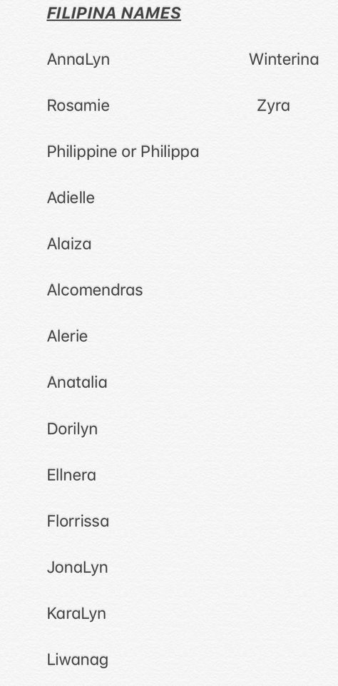 FILIPINA NAMES Filipino Names Girl, Filipina Names, Filipino Last Names, Filipino Names, Philippine Women, Basic Japanese, Basic Japanese Words, Filipino Girl, Creative Names