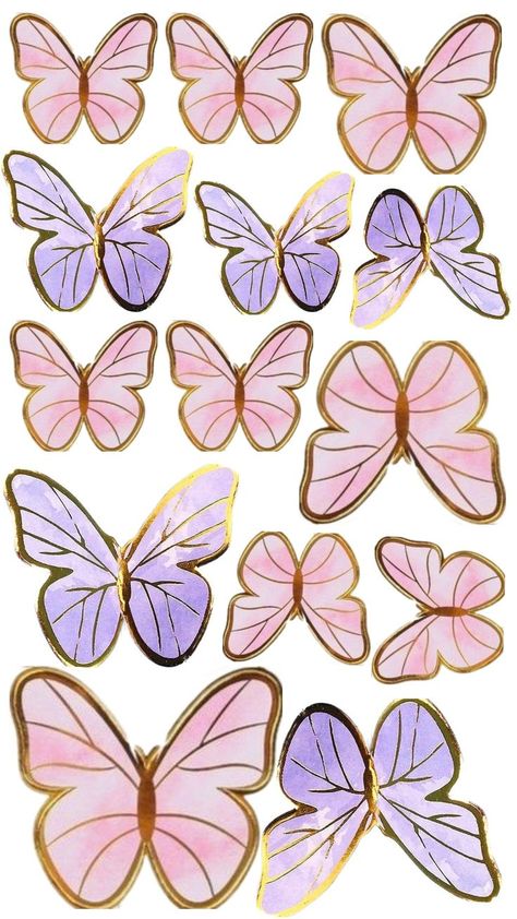 Purple Butterfly Printable, Printable Topper, Purple Butterfly Cake, Butterfly Cupcake Toppers, Diy Cake Topper Birthday, Photo Cake Topper, Butterfly Cupcakes, Butterfly Cake Topper, Birthday Cake Topper Printable