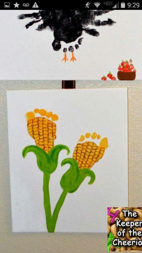 Harvest Crafts, Preschool Crafts Fall, Farm Animal Crafts, November Crafts, Baby Art Projects, Fall Arts And Crafts, Footprint Crafts, Toddler Art Projects, Toddler Arts And Crafts