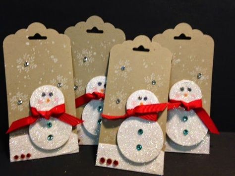 Snowman Gift Tags, Paper Snowman, Snowman Tags, Xmas Gift Tags, Xmas Tags, Tag Ideas, Snowman Gifts, Scrapbook Tag, Handmade Gift Tags