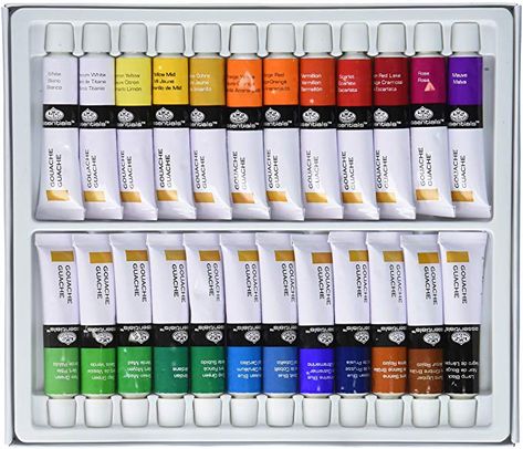 Amazon.com: Royal & Langnickel GOU24 Gouache Color Artist Tube Paint, 12ml, 24-Pack Best Gouache Paint, Pintura A Guache, Gouache Paint Set, Gouache Color, Winsor And Newton Watercolor, Paint Tubes, Titanium White, Aspiring Artist, Artist Paint