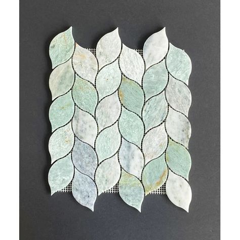 ES Stone 4" x 2" Marble Novelty Mosaic Tile & Reviews | Wayfair Leaf Backsplash, Ming Green Marble, Mosaic Bathroom, Backsplash Tiles, Best Floor Tiles, Tile Kitchen, Glass Subway Tile, Marble Mosaic Tiles, Backsplash Tile