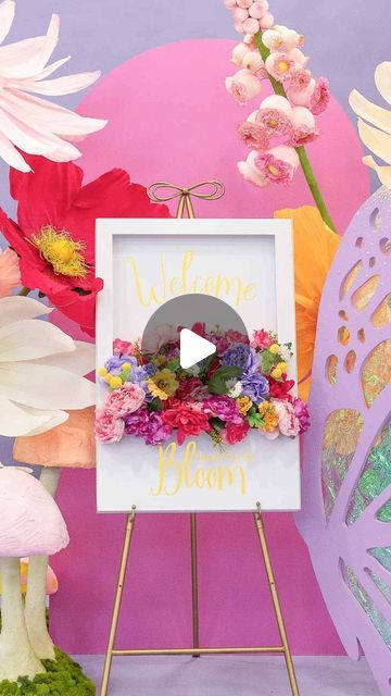 Kim Coffin | Cricut, Sewing, Crafts, & DIY on Instagram: "Stop your scroll! 🛑 I’m spilling the secret to making bloom boxes on a budget! 💐  Let’s get busy crafting the perfect welcome sign for your next party!✂️ Head to @joann_stores and grab a trifold foam board and some faux flowers.  Comment BLOOM BOX, and I’ll send you links to everything you need, plus the full step-by-step tutorial!🎀  Don’t forget to save this reel and follow @sweetredpoppy for more crafting tutorials!  ✂️Cut 1: 36”x48” (Front) ✂️Cut 2: 24”x2” (Top & Bottom) ✂️Cut 1: 36”x24” (Back) ✂️Cut 4: 2” Squares (Support)  🌸Trim the sides of the main board to 2.25” 🌸Cut out a 20”x24” hole from the center board 🌸Fold sides upward and stabilize with corner supports 🌸Adhere top and bottom with hot glue 🌸Add floral foam 🌸A Sweet Red Poppy, Bloom Box, Peony Bush, Paper Dahlia, Butterfly Template, Large Paper Flowers, Vinyl Rolls, Mandala Print, Diy Centerpieces