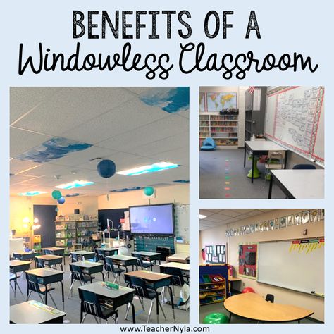 How to Decorate a Windowless Classroom 3 Classrooms With No Windows, Windowless Classroom, No Window Classroom Ideas, Classroom With No Windows Ideas, Classroom No Windows, Windowless Classroom Ideas, Classroom Without Windows, Small Classroom, Classroom Window Ideas